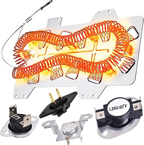 Samsung Dryer Heating Element DC47-00019A Kit with Thermostat & Fuse Replacement