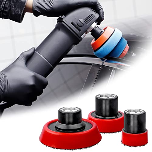 Mesee 3 Pieces Hook and Loop Backing Pad for Angle Grinder, M14 Thread PU Polisher Backer Pad Plate Rotary Sanding Buffing Machine Accessories - 1 Inch/ 2 Inch/ 3 Inch