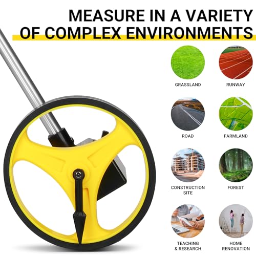 DEKOPRO 6-Inch Measuring Wheel, 9,999.9 Ft Range, One-Button Reset, Portable with Storage Bag