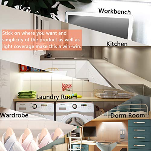 JUSJUBR 12-Inch Cold White Plug-in LED Under Cabinet Light with Memory, Dimmable Slim Workbench