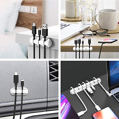INCHOR White Cord Organizer for Desk - Cable Clips 2 Pack
