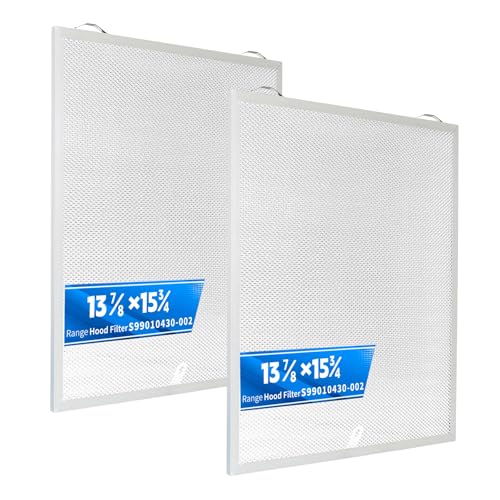 ENKTIK S99010430-002 2-Pack Range Hood Filter Replacement for Broan/Nutone - 13-7/8 x 15-3/4 x 3/8 in, 5-Layer Aluminum, Easy Install & Washable