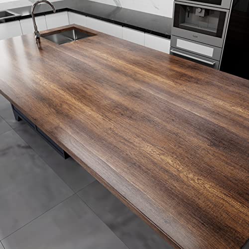 Decotalk Wood Grain Peel and Stick Contact Paper 12" x 120" Removable Waterproof Brown Vinyl Wallpaper for Counters & Cabinets