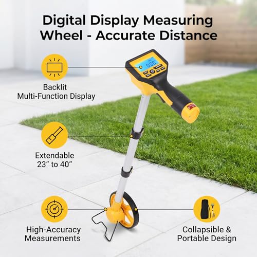 Garosa Digital Measuring Wheel 23-40in, 0.03ft/ft/in/cm, Portable Handy