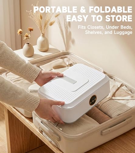Portable Mini Clothes Dryer with UV Care, Remote, 600W, Compact Foldable Drying Bag