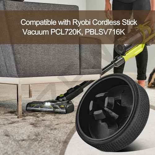 2 Pack Upgraded Replacement Wheel Compatible with Ryobi Cordless Stick Vacuum PCL720K, PBLSV716K