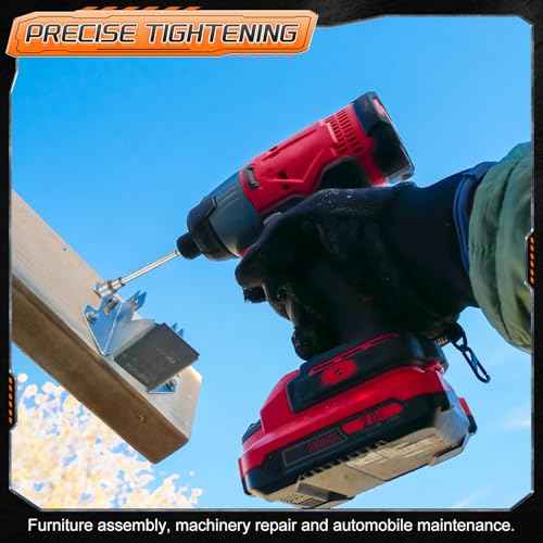 HARFINGTON Nut Driver Drill Bit 10mm Metric Impact Socket 1/4" Hex Shank 6" (150mm) Extra Long 6-Point Sockets Quick-Change CR-V Steel Bolt Setter for Power Drill Drivers