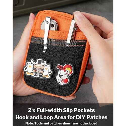 VIPERADE VE31 Small EDC Pouch, Men's Pocket Organizer, Small EDC Organizer Multitool Pouch for Camping/Hiking/Bushcraft (Orange)