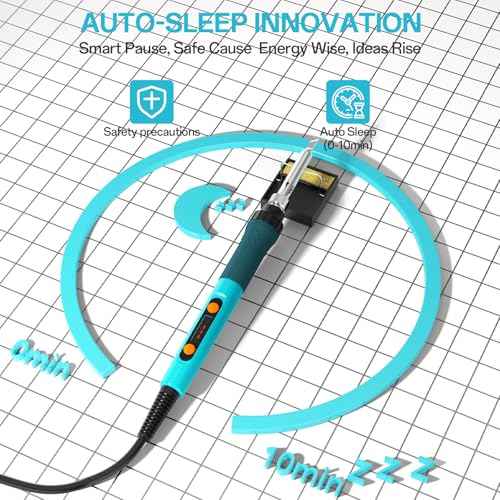 Soldering Iron Kit,90W LED Digital Soldering Gun Kits,Adjustable Temperature Soldering Welding Tool Kit with 5 Solder Iron Tips,Solder Stand,Solder Wire,Desoldering Pump, Tweezers,Auto Sleep (13 in 1)
