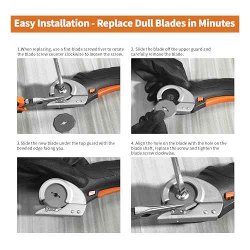Replacement Blades Compatible with Worx Wx082l 4v Zipsnip Cordless Electric Scissors, WA2300 Replacement Rotary Blades Fit RC2600K,RC2601, RC2602, WX080L, WX081L (3 Pcs)