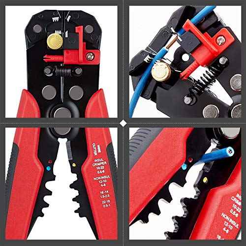 3 in 1 Self-Adjusting Wire Stripper Cutter, Wire Crimping Tool Wire Pliers for Wire Stripping, Cutting, Crimping 10-24 AWG (0.2-6.0mm©÷)