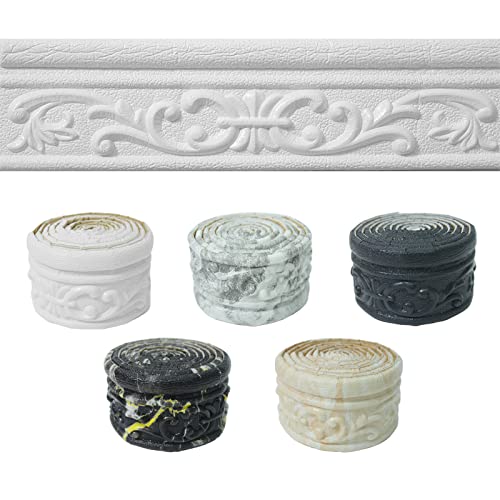 WAPANE 3.1" x 90" White Peel & Stick Foam Molding Trim - Flexible Wall Border