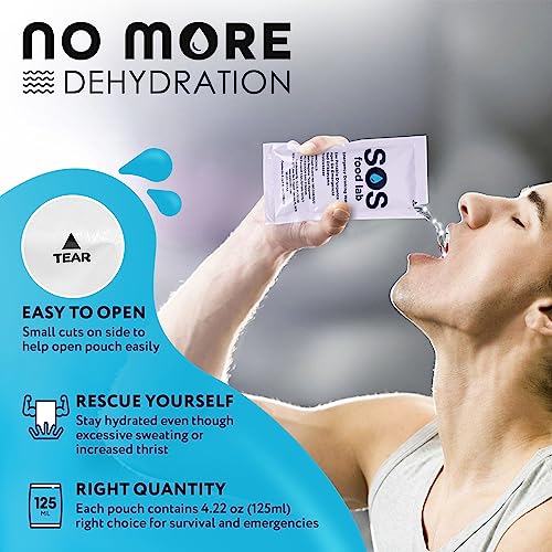 Emergency Drinking Water Pack - 62 Sachets, 4.22 oz Each, 5-Year Shelf Life, Portable Survival Water for Disaster Preparedness