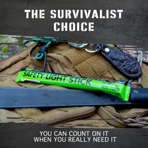 Glow Mind 12 Pack Green Emergency Glow Sticks - 12 Hours Bright Survival Lights