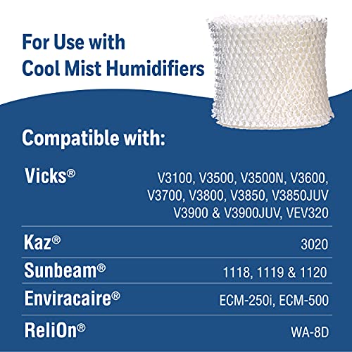 Protec 3 Count Extended Life Humidifier Replacement Filter for Vicks Cool Mist (3 Pack)