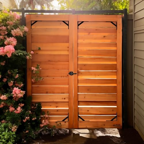 WEKIS Double Door Anti Sag Gate Kit Heavy Duty Fence Hardware with Self-Locking Latch