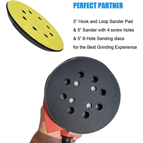 5 Inch 8 Hole Sander Pad for Ridgid R2600 R2601 5" Random Orbit Sander, 5" Replacement Hook and Loop Backing Pad for Ridgid #300527002
