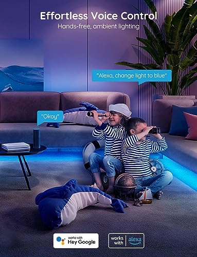 Govee 16.4ft RGB LED Strip Lights with Alexa & Google Control, Music Sync