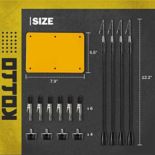 KOTTO Helping Hands Soldering, Third Hand Soldering Tool PCB Holder Four Arms Helping Hands Crafts Jewelry Hobby Workshop Helping Station Non-Slip Steel Weighted Base