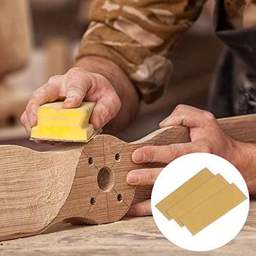 HARFINGTON 50pcs Micro Sander Paper 220 Grit 3.5x1.2 Inch Mini Sanding Sheets Strips Hook Loop Sandpapers for Wood Metal Small Projects Tight Spaces Polish Work