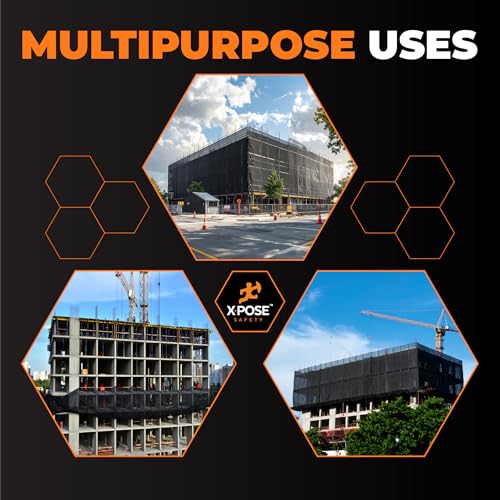 Xpose Safety Construction Safety Netting Black 4' x 150' 1/4" Mesh Debris Barrier