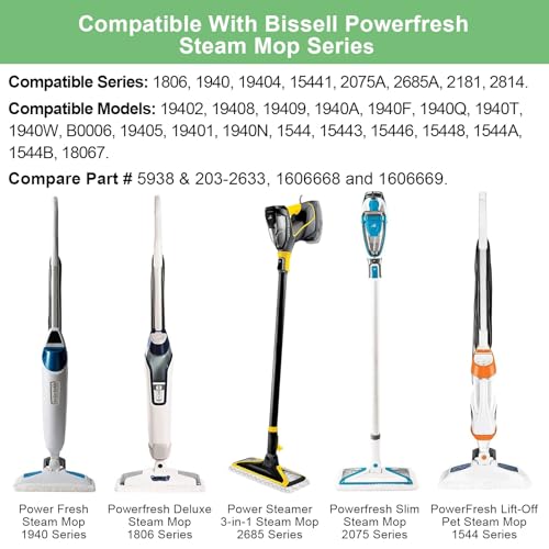APRIL-FLOWER 6-Pack 1940A Steam Mop Pads for Bissell PowerFresh Deluxe Scrubbing Mop