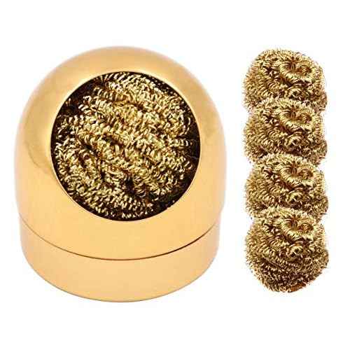 LBY Solder Tip Cleaner, Wire-Type, Copper Kit with 5 Pieces Solder Tip Cleaning Wire and 1 Piece Holder for Cleaning Soldering Irons and Tips