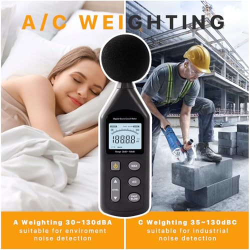 Digvliy DB-01 Decibel Meter, Sound Level Meter 30-130 dB, A/C Weighting