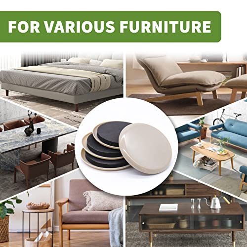 Covercorner 8 pcs 3.5-inch Beige Furniture Sliders for Carpet - Heavy Duty Moving Pads