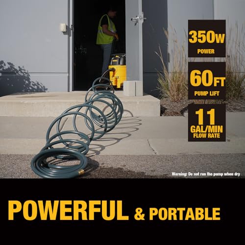 DEWALT Wet Dry Vacuum Pump Accessory 11 Gal/Min Flow 60 ft Lift for Water Drainage