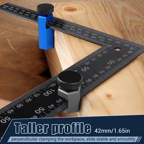 Cocowin Tall Stair Gauges for Framing Squares with Holder & Carabiner, 1 Pack Blue