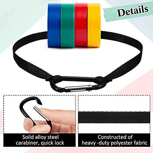 Shappy 3 Packs Electrical Tape Holder Chain Strap Thong Waist Tape Holder Lanyard with Metal Clips for Gaffers Tool Belts Photography Stage Carrying Tool