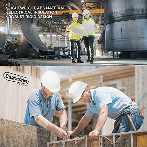 CustomGrips By SISO Safety ANSI Z89.1 Customizable Polished 6 Point Suspension Safety Hard Hat for Heat Protection, Construction Helmet, Front and Side Impact Protected, Fully Adjustable