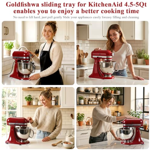 Goldfishwa 4.5-5Qt Mixer Slider Mat for KitchenAid Tilt-Head Stand Mixers — Thickened Acrylic Tray