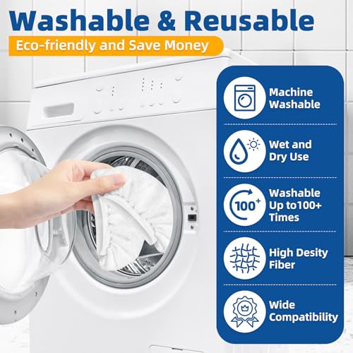 LOVECO 8 Pack Microfiber Steamer Cloth Covers for Steam Mop & Cleaner - Regular White