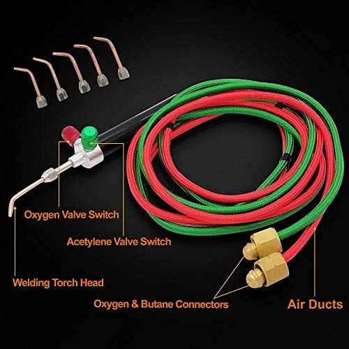 Mini Gas Little Torch Soldering Welding Gun Kit With 5 Tips fit for Hoses Jewelry Repair And Construction, Hobbyists, Crafts