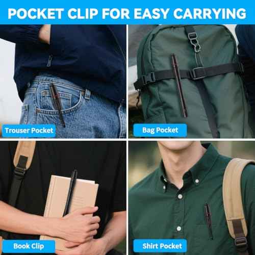 3Pack Pen Flashlight, Pen Light Flashlights High Lumens, Small LED Flashlight, Adjustable Tactical Flash Light, Waterproof Pocket Flashlights with Clip, Aluminum Mini Lights for Inspection Emergency