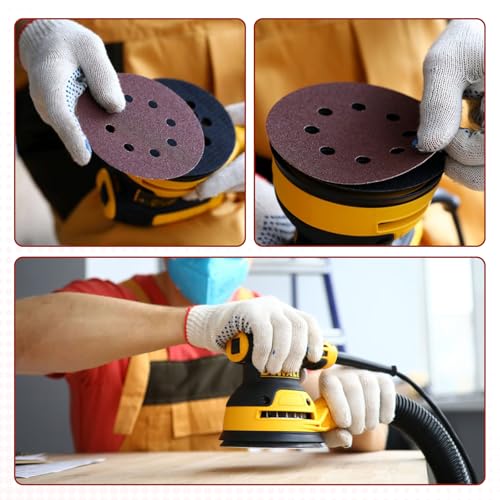 YNZDRWA 70 pcs 5 Inch 8-Hole Sanding Discs Set with 9 Grits - Long-lasting Orbital Sander Pads