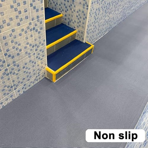 jxgzyy 35.43'' x 78.74'' Drainage Non Slip Mat Commercial Floor Mat PVC Bathroom Pool Floor Mat Mesh Big Hollow Door Mat Roll for Swimming Pool Shower Room Bathroom Indoor Outdoor Wet Area
