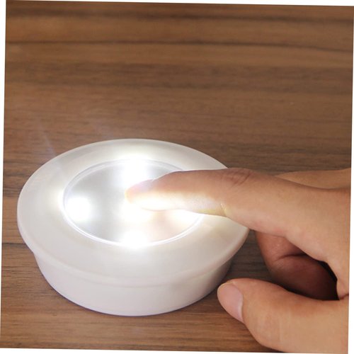VILLCASE Wireless LED Touch Puck Light Battery Operated Under Cabinet Lighting Simple Tap Control for Closets and Kitchen 2-Piece Set