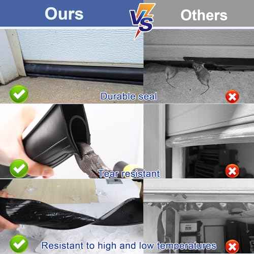 Premium Garage Door Bottom Seal - 10ft Weatherproof EPDM Rubber, Easy Install, Blocks Drafts/Rain/Rodents, Noise-Reducing & Energy Saving
