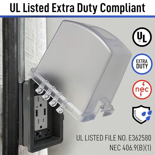 Sealproof 1-Gang Weatherproof Outdoor Outlet Cover Lockable UL Extra Duty