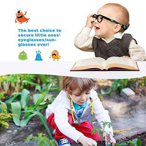 Kids Eyewear Retainer - No-Tail Adjustable Glass Retainers for Boys & Girls Sports, Sunglasses Strap & Floating Sunglass Lanyard