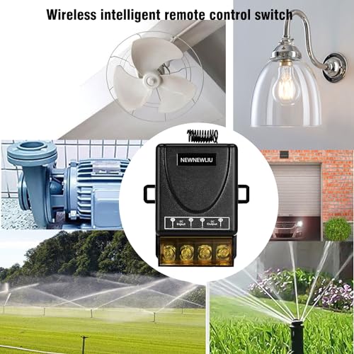NEWNEWLIU 12V-72V Wireless Remote Switch with 30A Relay for High-Power Devices