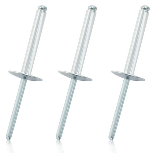 Zorveiio 60 Pcs 3/16" x 1-1/4" Large Flange Aluminum Blind Rivets Dome Head Pop Rivets for Installing Accessories, Silver