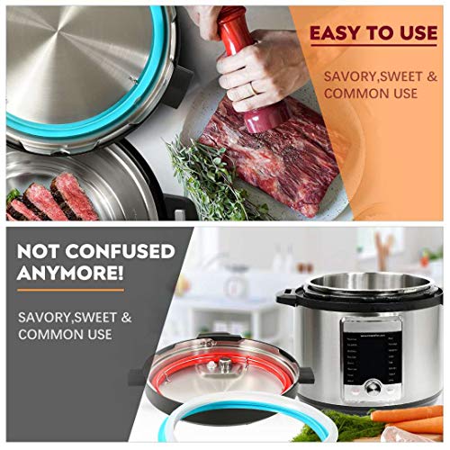 Newkiton 8 Quart Instant Pot Sealing Ring Replacement Kit, 3-Color Silicone Gasket Set