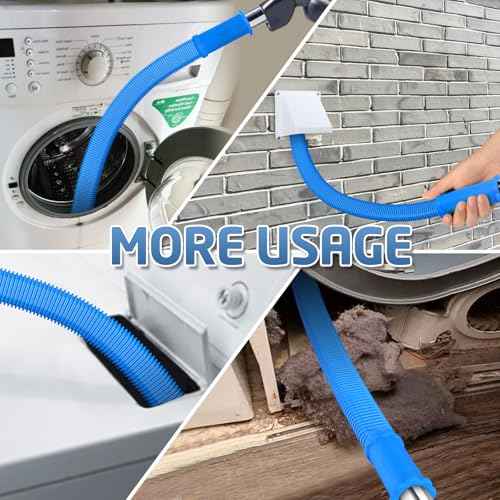 2 Pieces Dryer Vent Cleaner Kit Compatible with Most Vacuum Cleaner, Dryer Lint Brush and Vacuum Hose Attachment with Universal Connector, Quickly Lint Remover