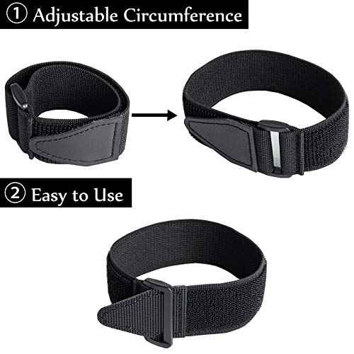 6 Pcs Bicycle Pant Leg Straps Adjustable Cycling Ankle Safety Band Multipurpose Black Elastic Magic Fastening Belt with Buckle for Riding Climbing Fishing Outdoor Sports (1.5¡±x13.8¡±)