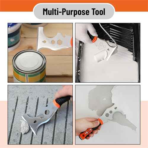 Bates- Paint Scraper, 16 in 1 Painters Tool, Paint Scrapers for Wood, Painters Tool, Painters Knife, Paint Scraper for Painting, Putty Knife, Putty Scraper, Hammer End, Screw Bits Inside