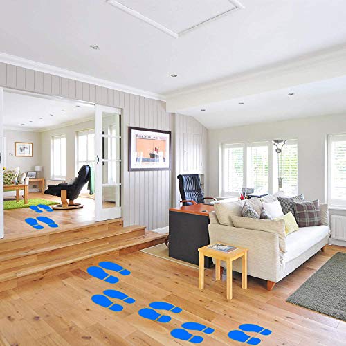 Kids Footprint Floor Decals - 45 Pairs, 90 Prints, Waterproof Stickers, 2.5x5.9 Inch, Multi-Color for Classroom & Party